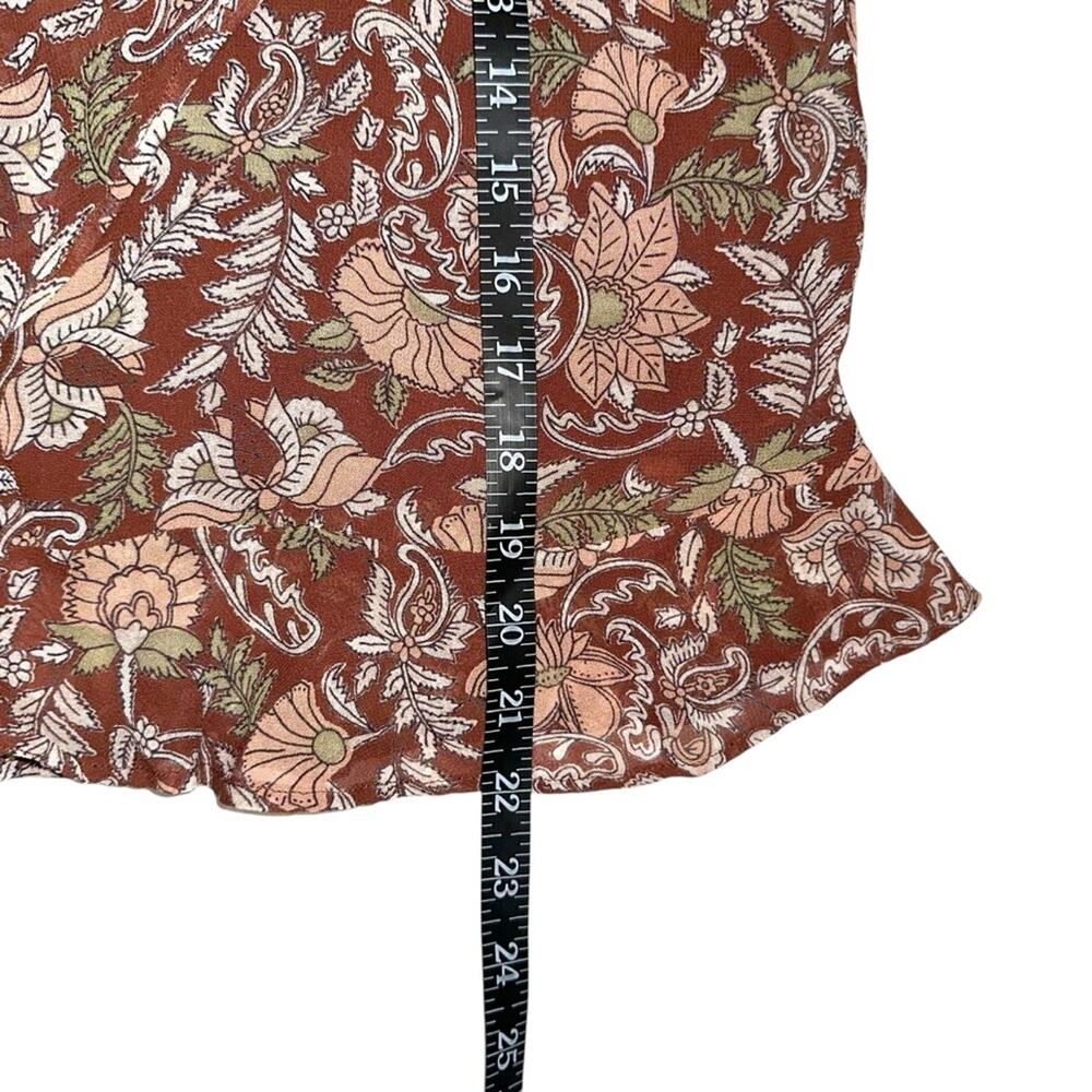 Anthropologie Luca Faux Wrap Printed Mini Skirt SMALL in Brown Motif - Picture 7 of 7